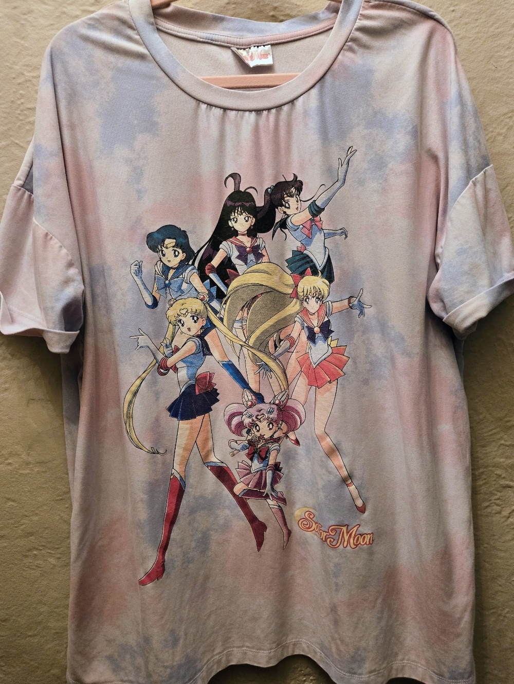 Sailor Moon Pastel Tie Dye Tee Oversized Anime Graphic L/G